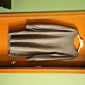 Gray Sweater Dress with bell sleeves